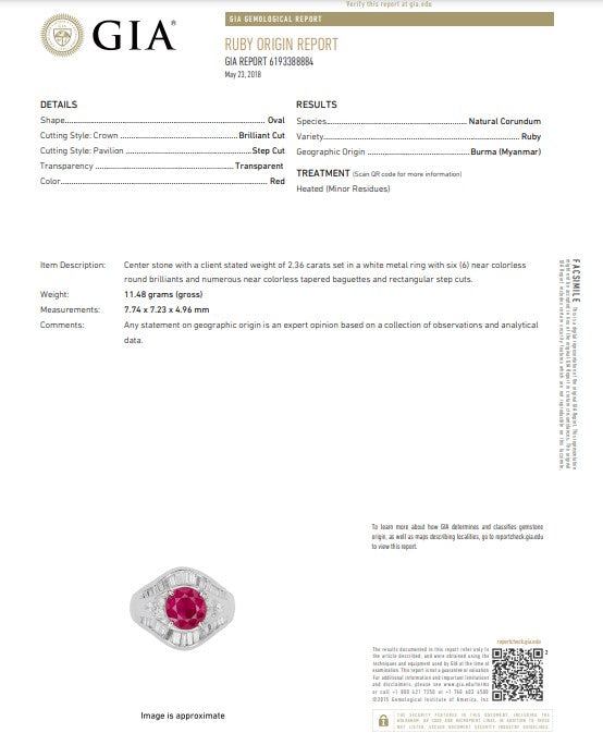 GIA Burma Ruby 2.36ct and Diamond Ring