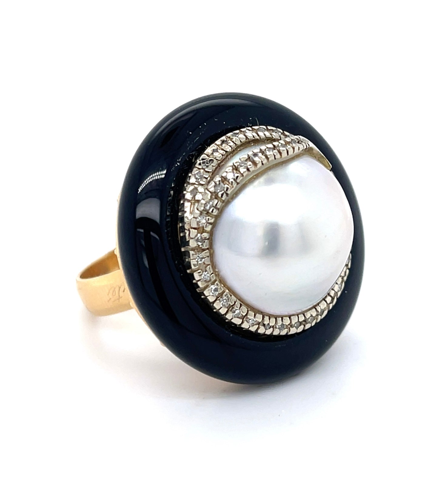 Mabe Pearl Erte Designer Ring