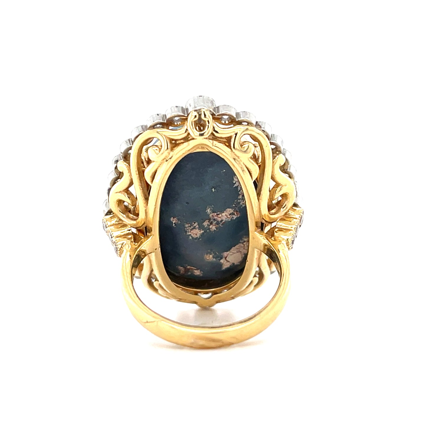 Australian Black Opal 18.41ct and Diamond Ring