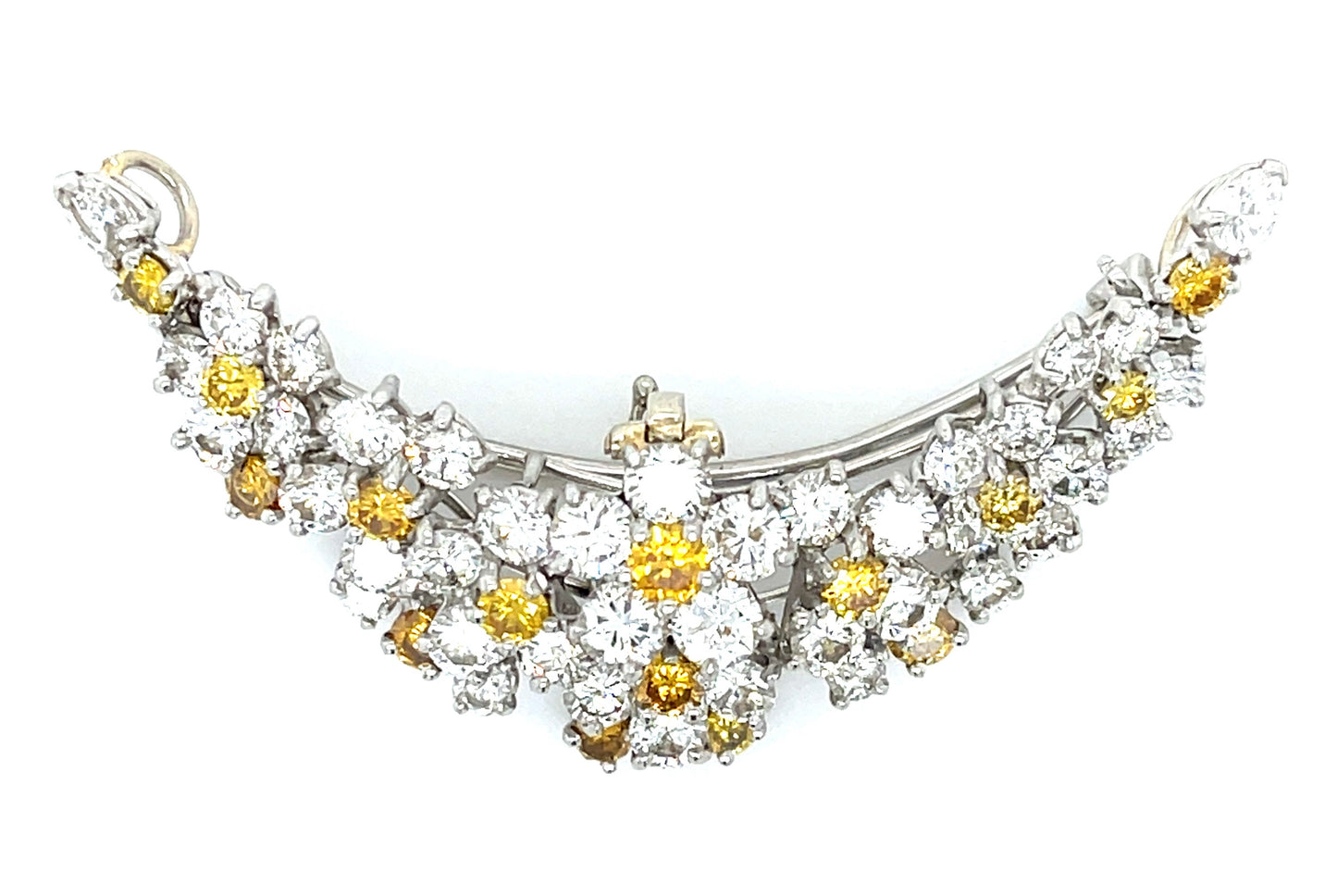 Cartier 5.44ct White Diamond 1.45ct Fancy Yellow Diamond Platinum Vintage (Circa 1960s) Pendant/Brooch