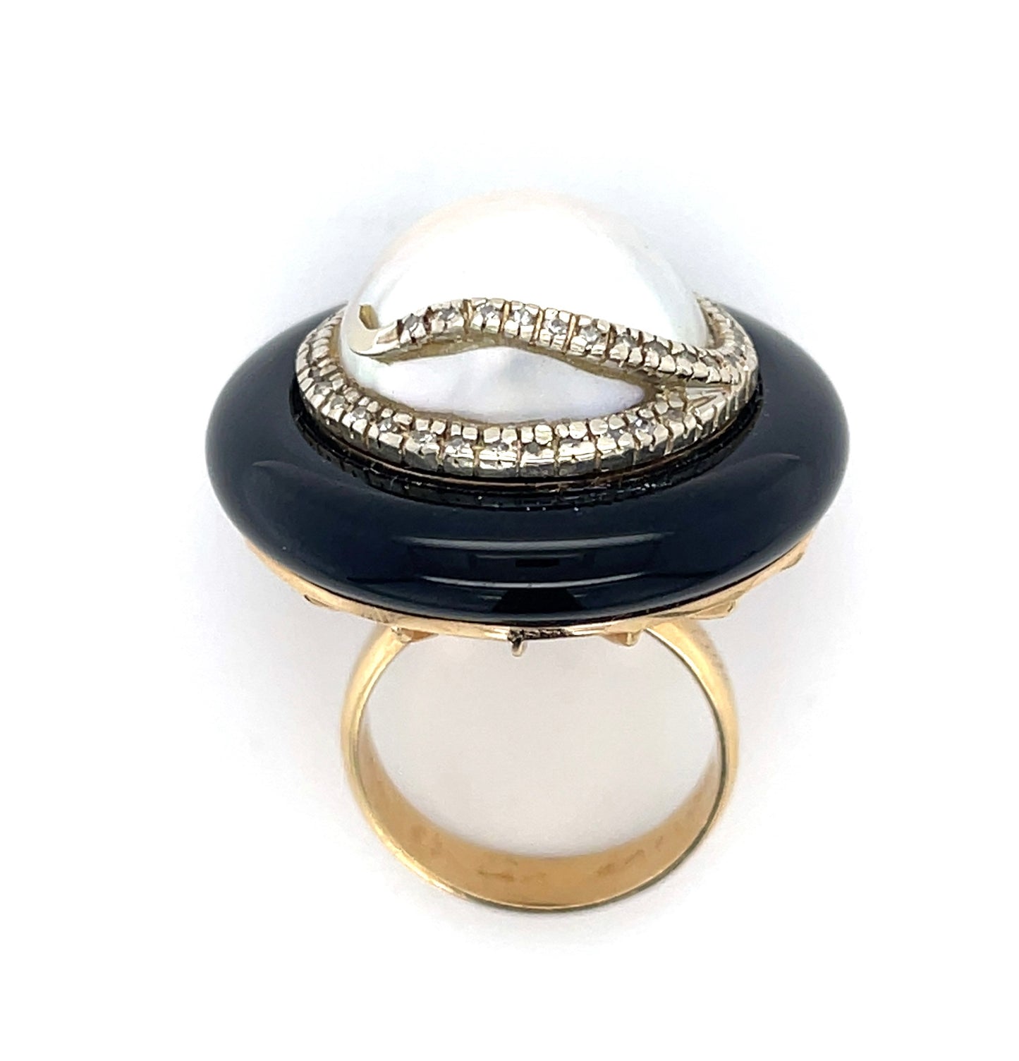 Mabe Pearl Erte Designer Ring