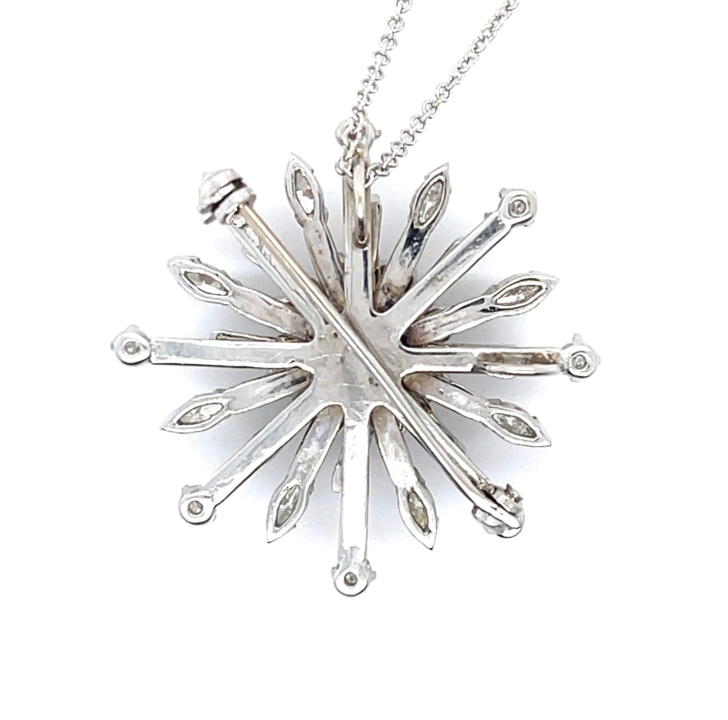 18KW Diamond Starburst Pendant