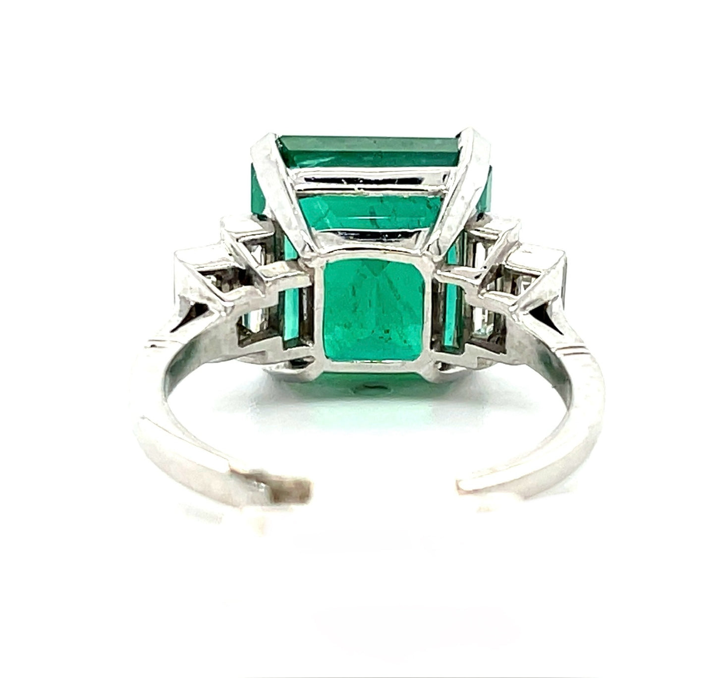 7.68ct GIA Zambian F2 Emerald Ring Platinum .54ct Diamonds
