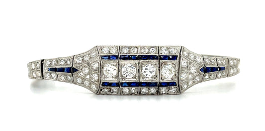 Art Deco 4.75ct Diamonds Platinum Antique Bracelet (Circa 1920s)