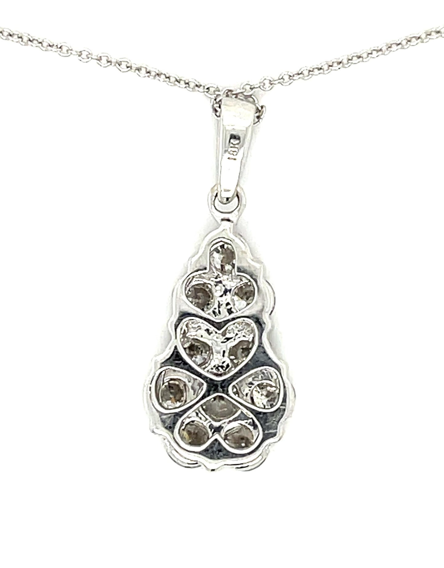 2ct Diamonds 18KW Estate Pendant 14KW Chain 4.92g 16"