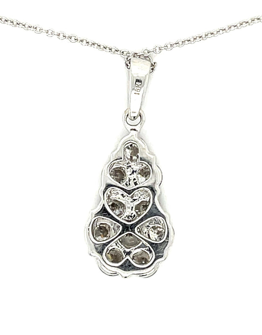 2ct Diamonds 18KW Estate Pendant 14KW Chain 4.92g 16"