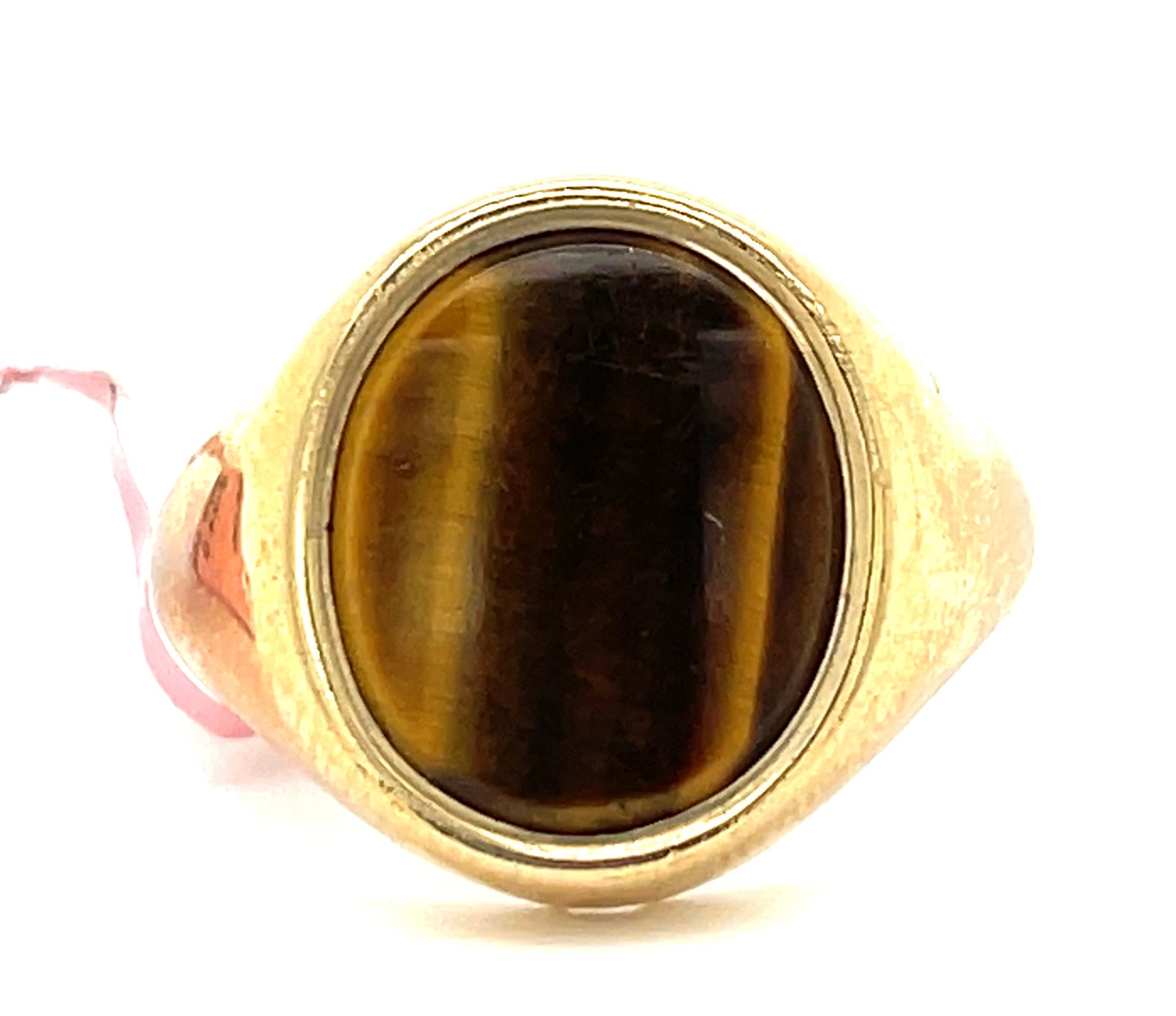 9 K Tiger Eye Mens Ring