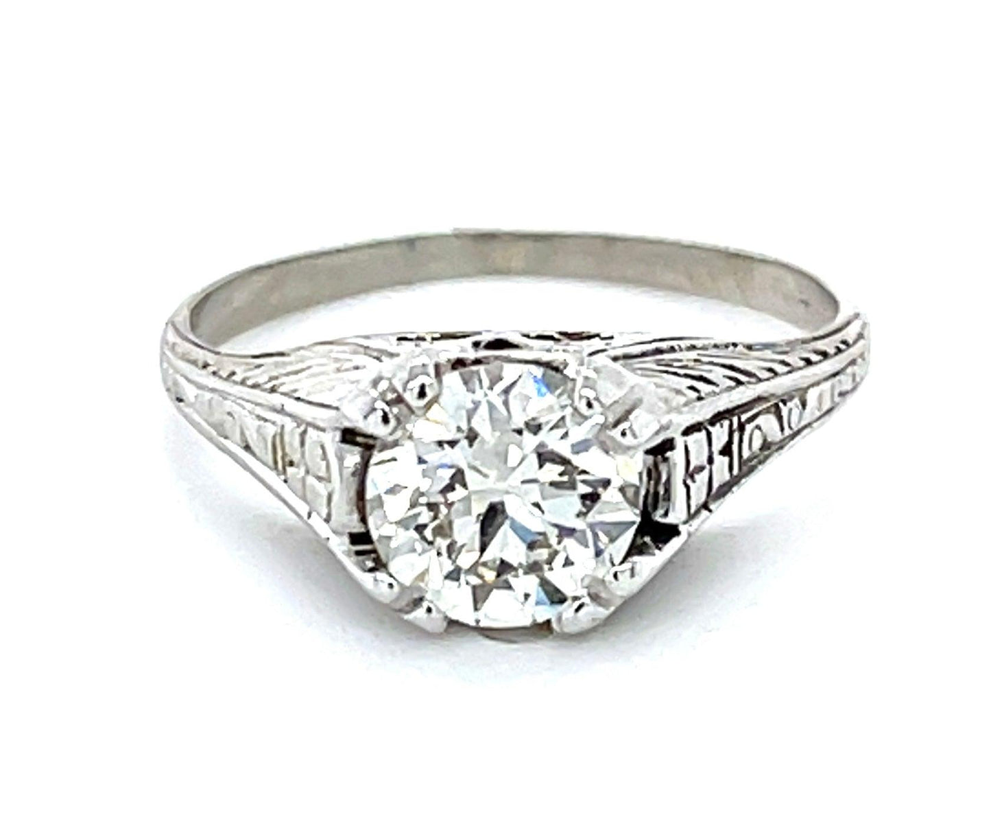 1.05ct GIA K VS1 Platinum Art Deco Ring (Circa 1930s) 6 Size 3.50gr