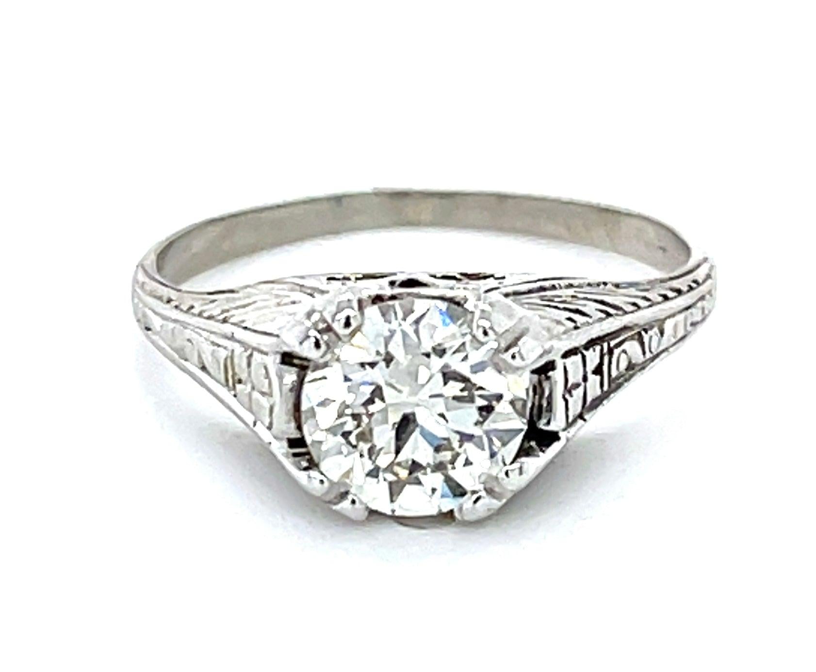1.05ct GIA K VS1 Platinum Art Deco Ring (Circa 1930s) 6 Size 3.50gr