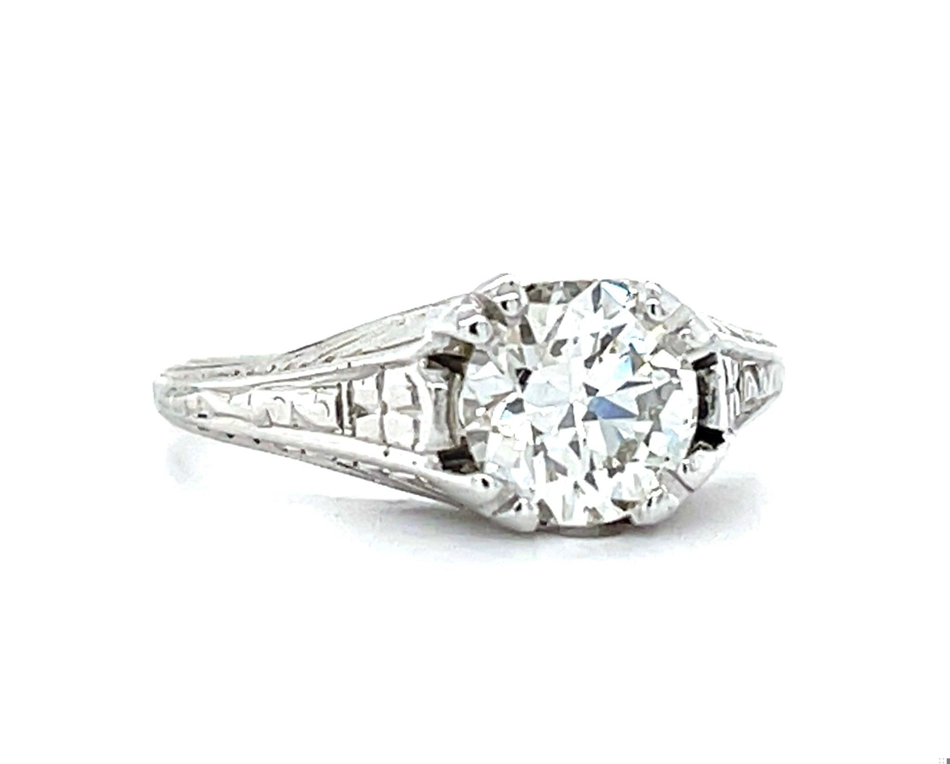1.05ct GIA K VS1 Platinum Art Deco Ring (Circa 1930s) 6 Size 3.50gr