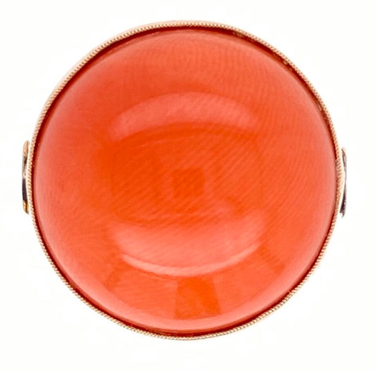 18KY Coral Ring 10.00ct(cor) Circa 1940s