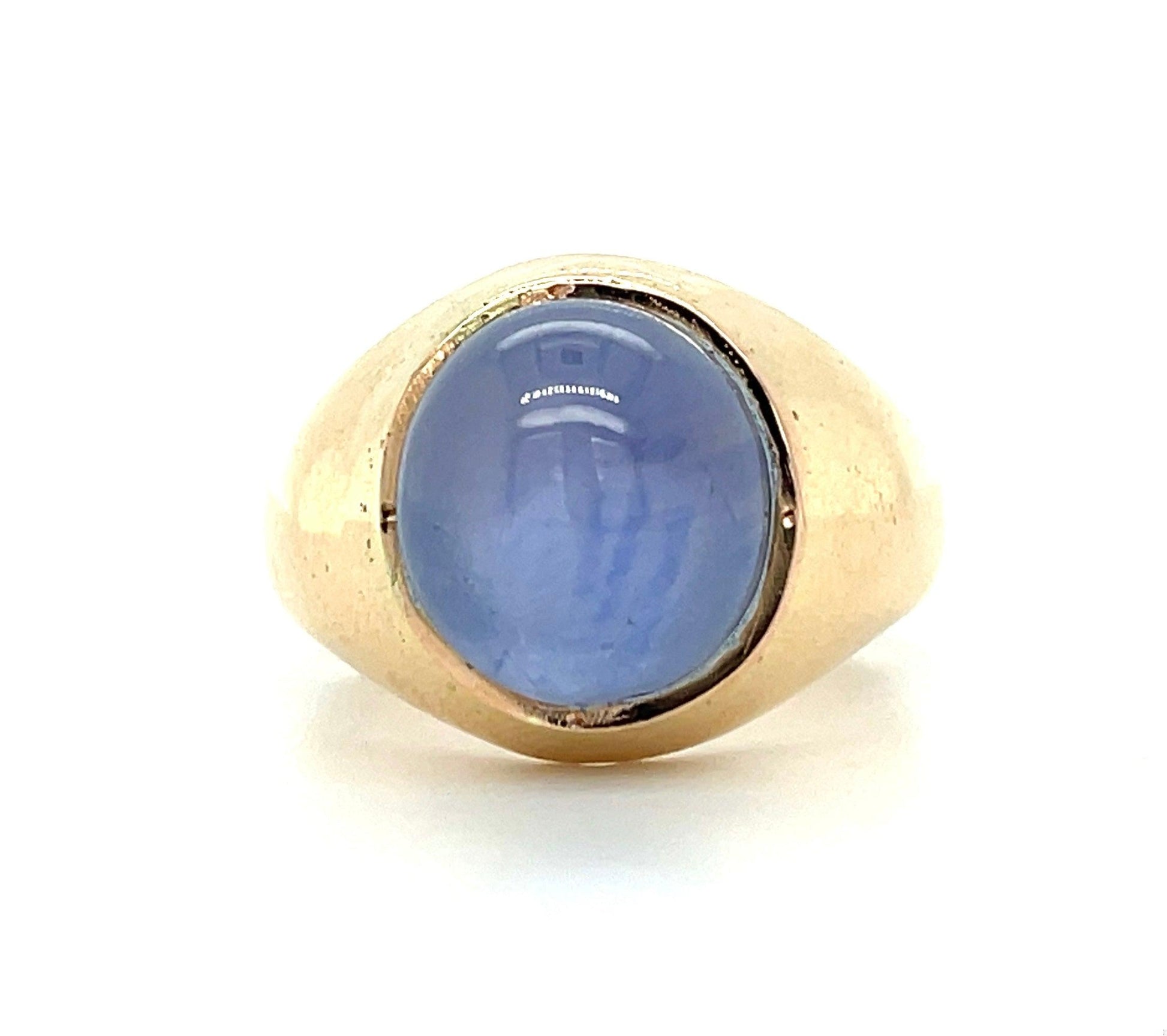 12.90ct Blue Star Sapphire (Weak Star) 14KY Men's Vintage Ring (Circa 1960s)