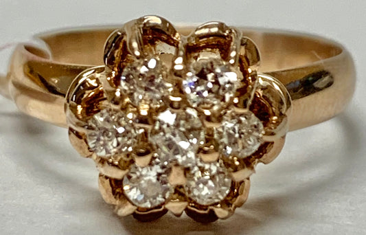 10KY Diamond Ring 0.25ct(dia) Circa 1930 ESTATE  Size 6
