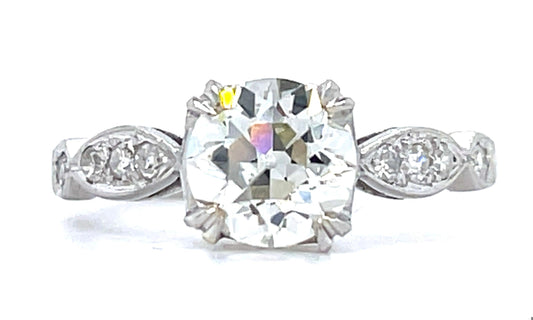 Vintage Art Deco PT Ring (Circa 1930s) 1.32ct Old European Diamond
