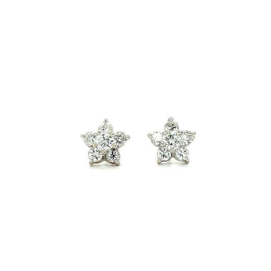 1.36ct Diamond 14KW Star Stud Earrings