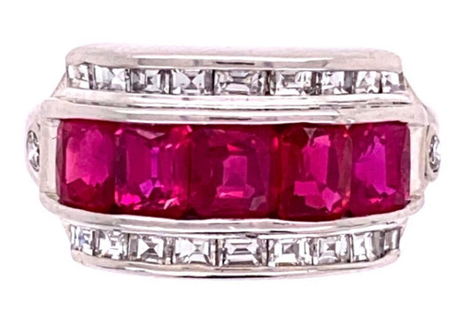 PT Ruby & Diamond Ring 2.07ct(rby) 0.65ct twt(dia)