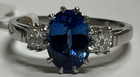 PT Sapphire & Diamond Ring 2.13ct(sap) 0.36ct twt(dia) ESTATE Gia
