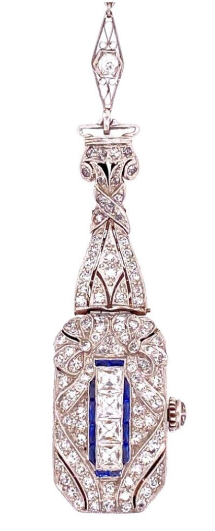 PT Diamond Art Deco Original Watch/Pendant 23.5gr 4.00ct(dia) Circa 1920s