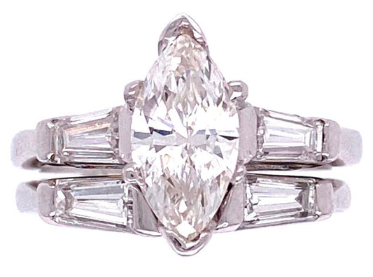 PT Diamond Set 0.89ct(dia) .44ct(s dia) Circa 1950s