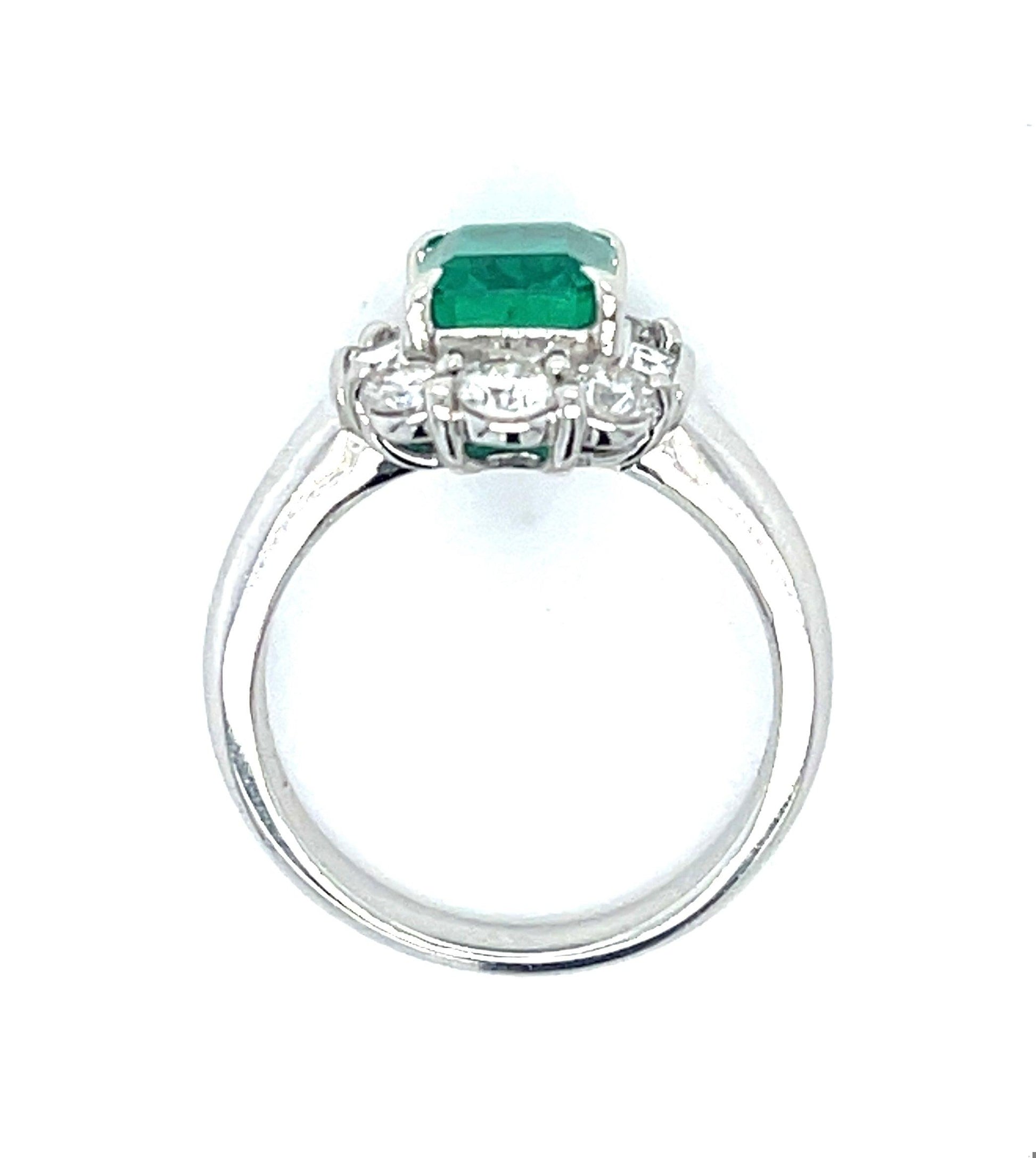 1.56ct Colombian Emerald (No Cert) .88ct Diamond Platinum Ring