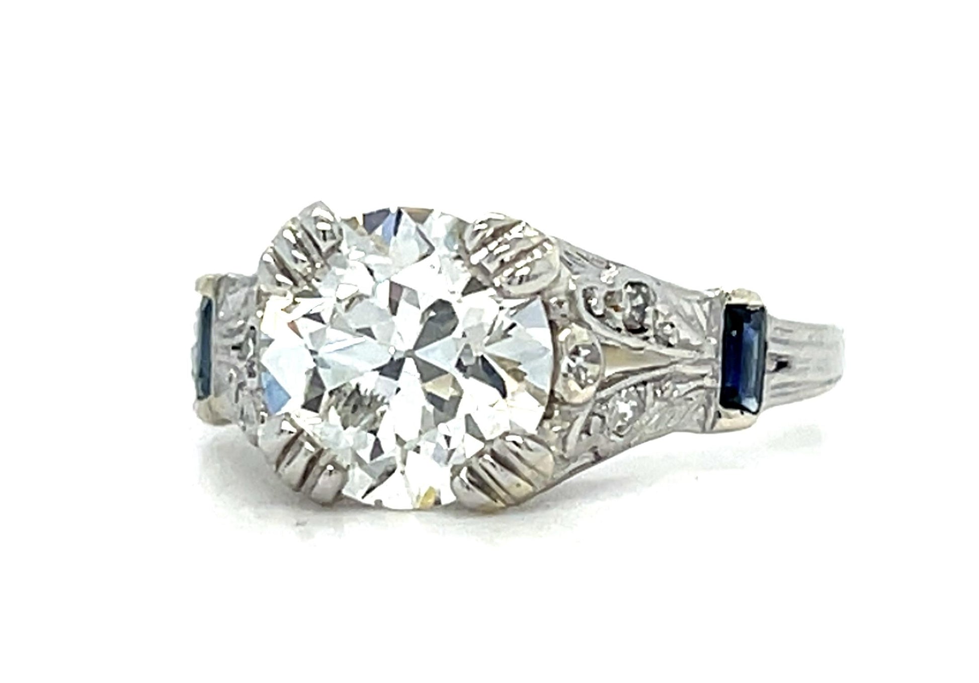 Art Deco 1.84ct OEC Diamond Platinum Ring (Antique 1920s)