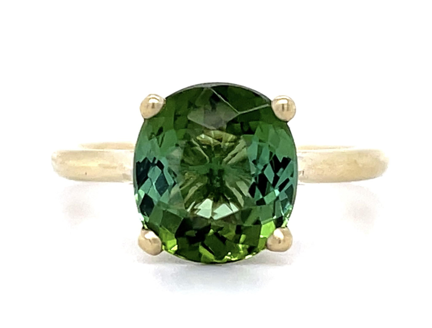 3.04ct Green Tourmaline 14KY Ring 3.41g 6.75g