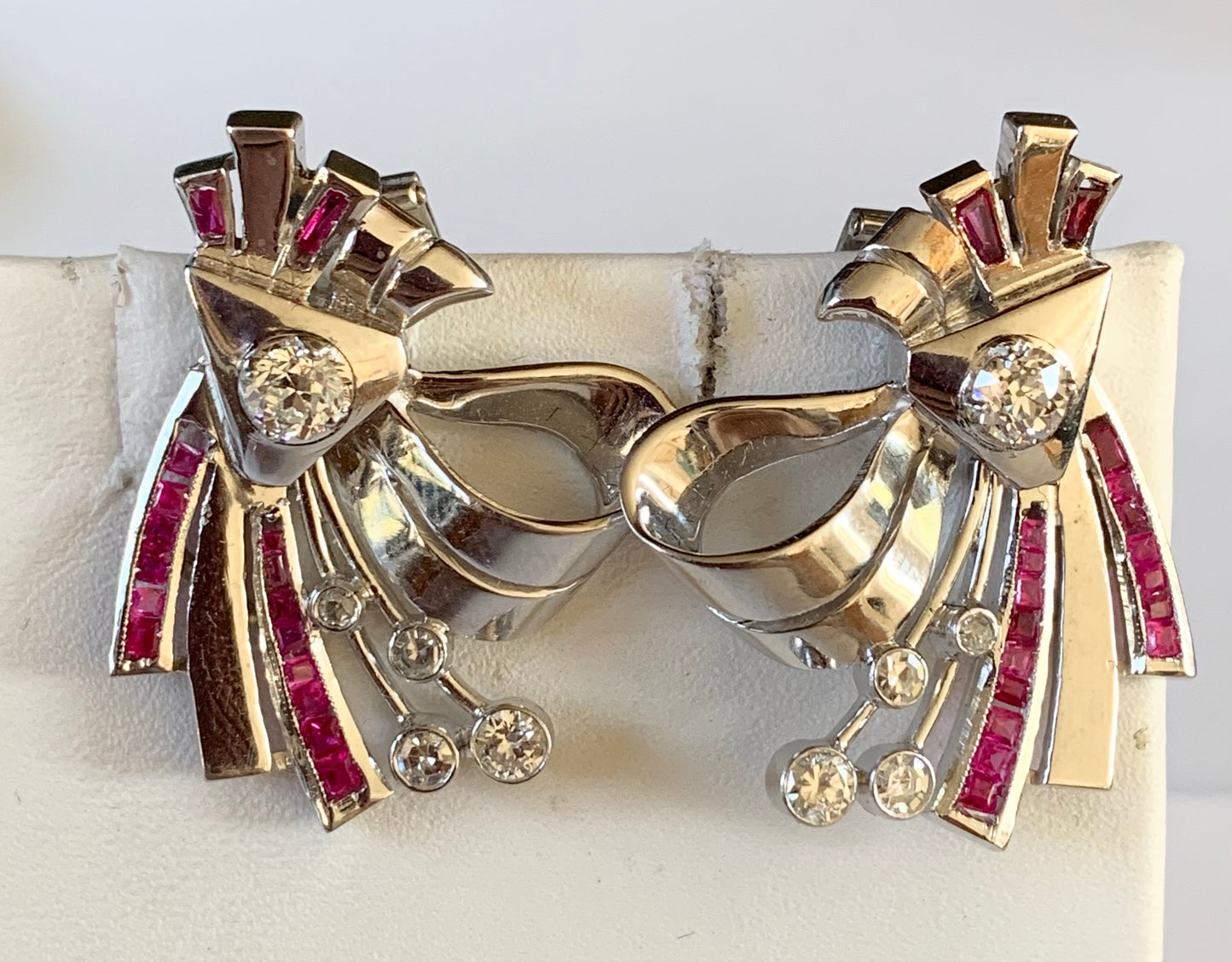 PT Diamond Retro Earrings 17.5gr 0.50ct(dia) Circa 1940s