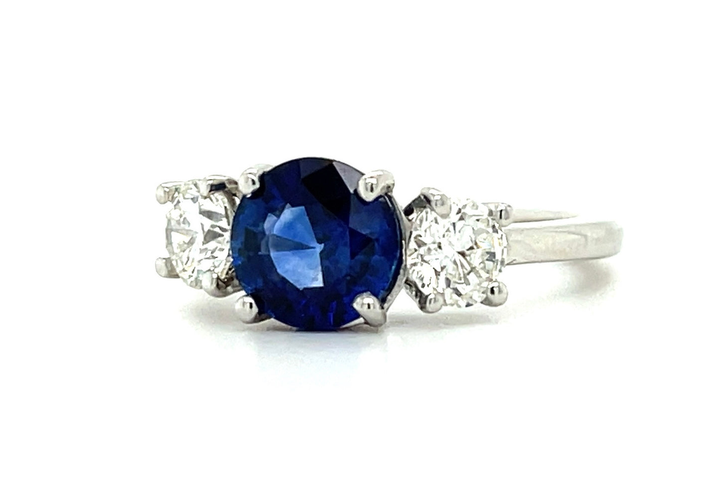 2.01ct Sapphire .80ct Diamond Platinum Estate Ring