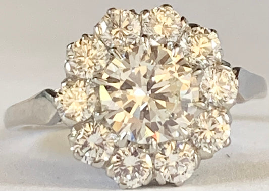 0.80ct J VS2 Diamond (No GIA) PT Ring 1 .70ct 3.3g Size 6.25
