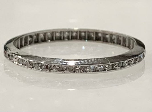 Estate  0.70ct Eternity Diamond Art Deco Band Circa 1920s Size 5.25