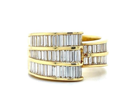 2.73ct Baguette Diamond 18KY Band (Estate 1970s) 17.50g 8.50 Size