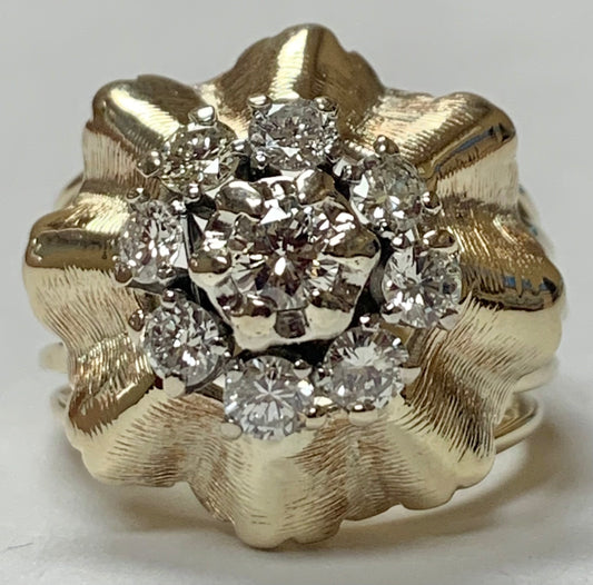 14K Diamond Ring 9.2gr 1.10ct(dia) Circa 1960s