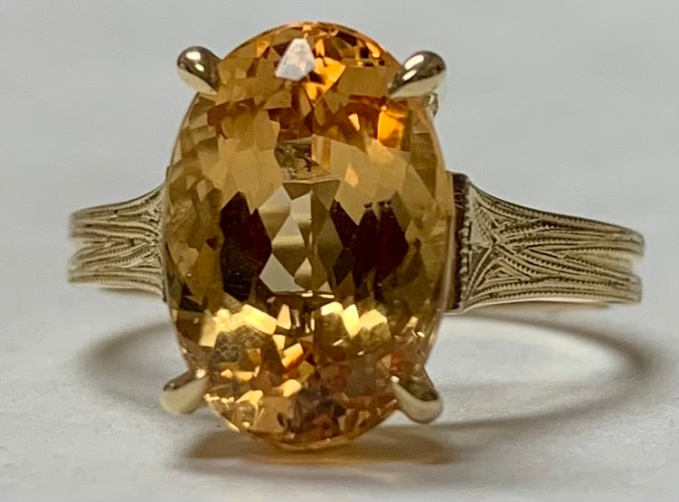 18K Precious Topaz Ring 4.4gr 4.40ct(tp)