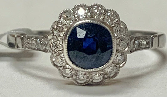 PT Cambodian Sapphire Ring 2.9gr 0.98ct(sap) 0.40ct(dia) Gia Size 8.50 Pailin