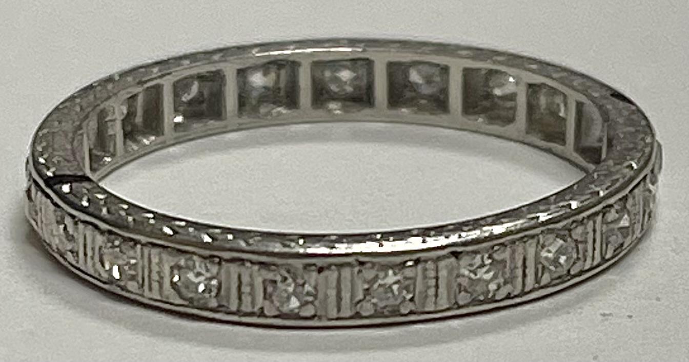 Diamond Art Deco Eternity Band 3.5gr 0.48ct(dia) Circa 1920s ESTATE  Size 5.50