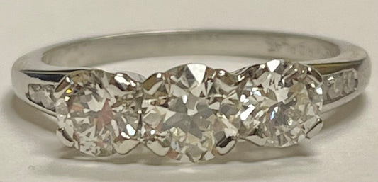 PL Diamond Ring 5.4gr G SI1 .64ct(dia) Circa 1930s Sd .41ct