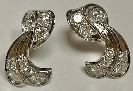 1.34ct Diamond Earrings Circa 1960s