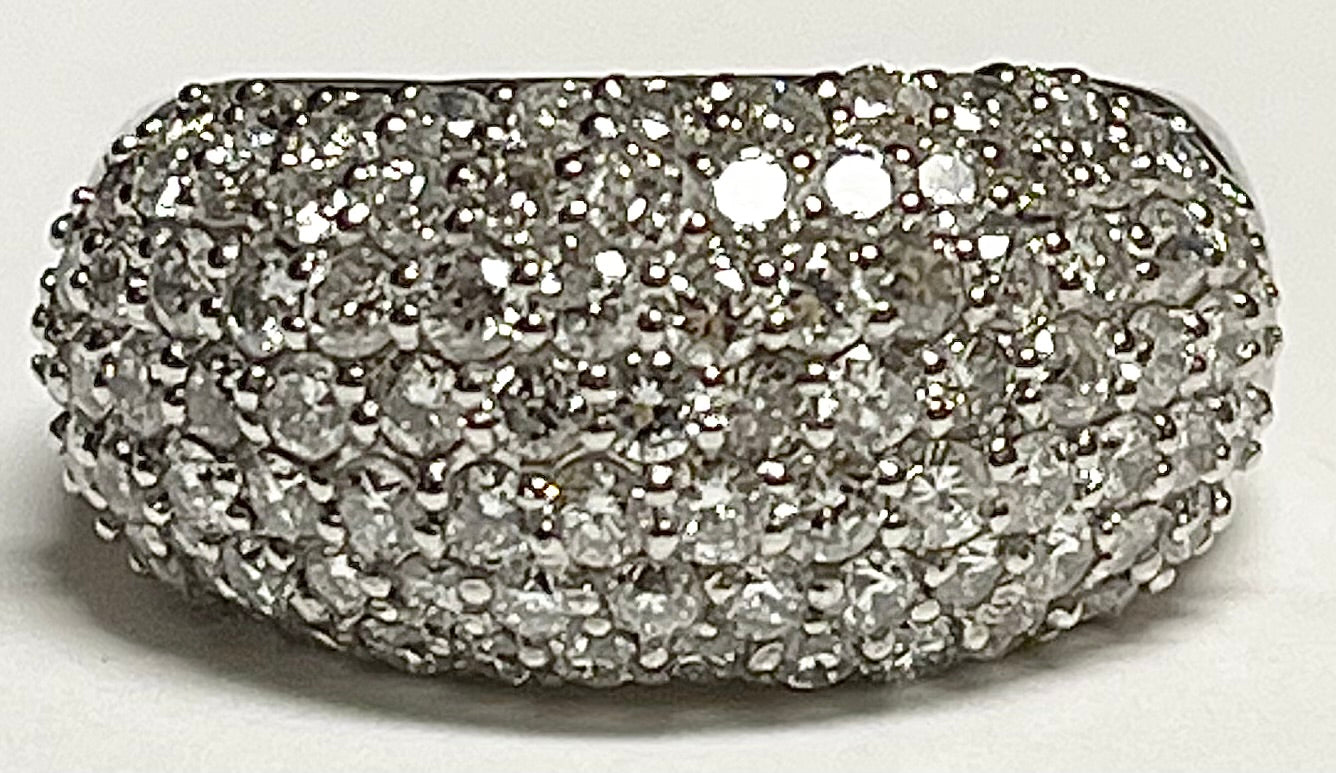 2ct Diamond PT Cluster Band 11.4g 6 Size Estate