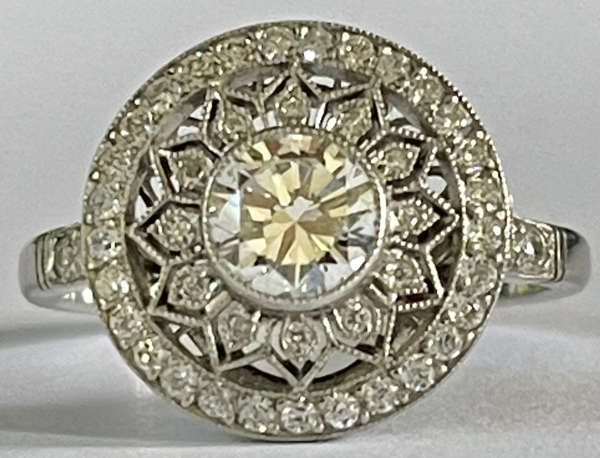 PL Diamond Ring Handmade 4.5gr 0.70ct(dia) Round Brilliant Size 6.50    Sd .74ct