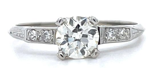 PL K-l European-cut Diamond Ring 3.2gr 0.68ct(dia) VS2 Circa 1940s