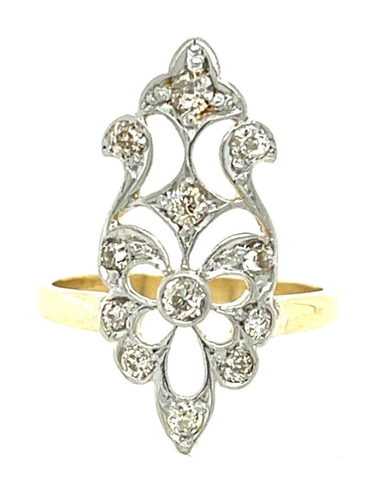 .40ct Diamond PT/18K 2.60gr Edwardian Ring Circa 1910s