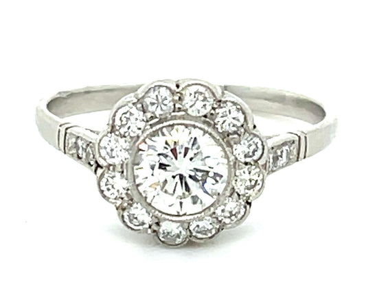 0.60ct Diamond PT  2.70gr Ring Handmade .42ct (sd) Size 6
