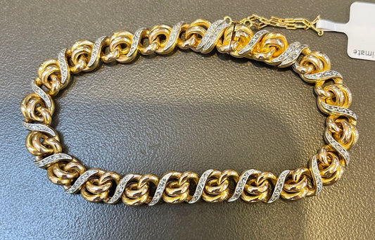 French .50ct Diamond Rose-cut 18KY 2 Tone Gold 20.50gr Bracelet Circa 1930s