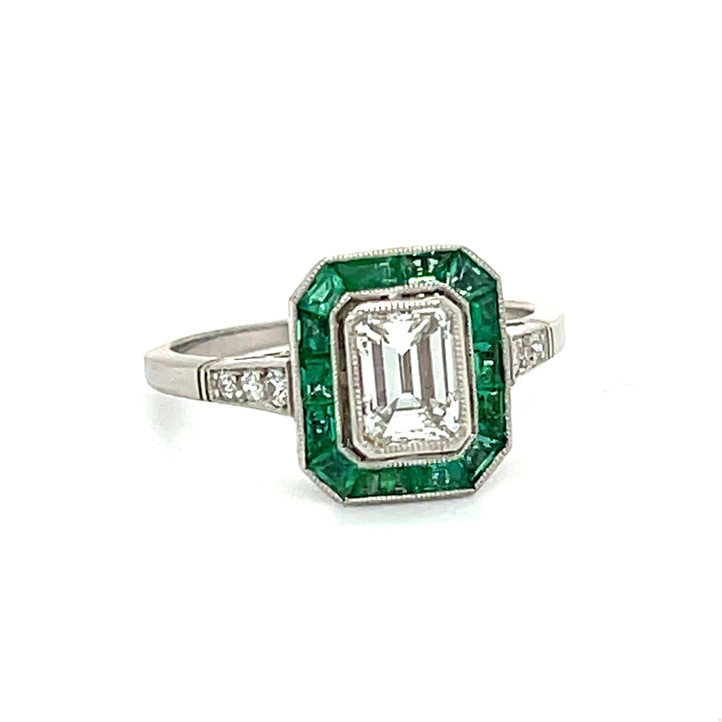 1ct Emerald Cut Diamond GIA I VVS2 Platinum Handmade & Inspired Ring 1ct Calibre