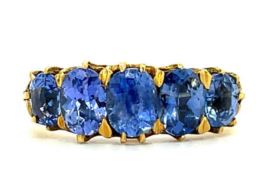 2.00ct No Heat Sapphire (No Cert) 15K 3.30gr Ring Circa 1910s