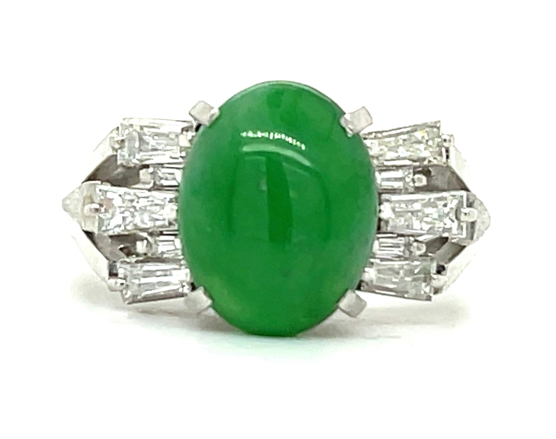 2.50ct Jade &  0.60ctw Diamond PT Ring