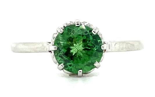 1.49ct Tsavorite Garnet PT 2.80gr Ring Circa 1950s