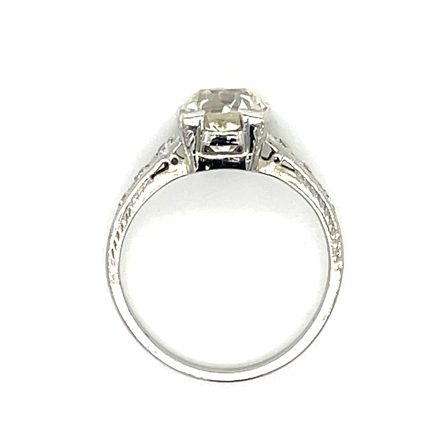 Art Deco 1.81ct GIA M VS2 Old Mine Cut Dia .18ct SD Antique PT Ring (c 1920s)