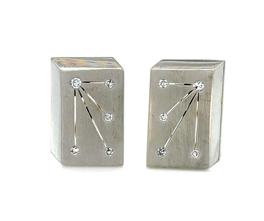 .60ct Diamond 14KW Three Dimensional Vintage Earrings 1.15 Length 8.72g