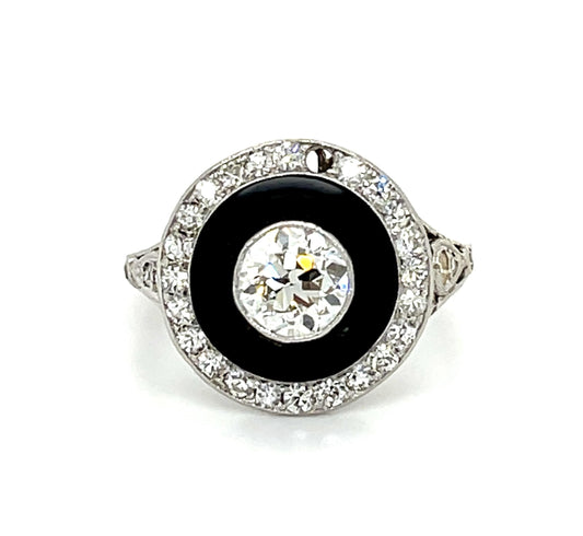 Art Deco .95ct OEC Dia PT Antique Ring (c:1920s) .75ct SD 7 Size 4.89g